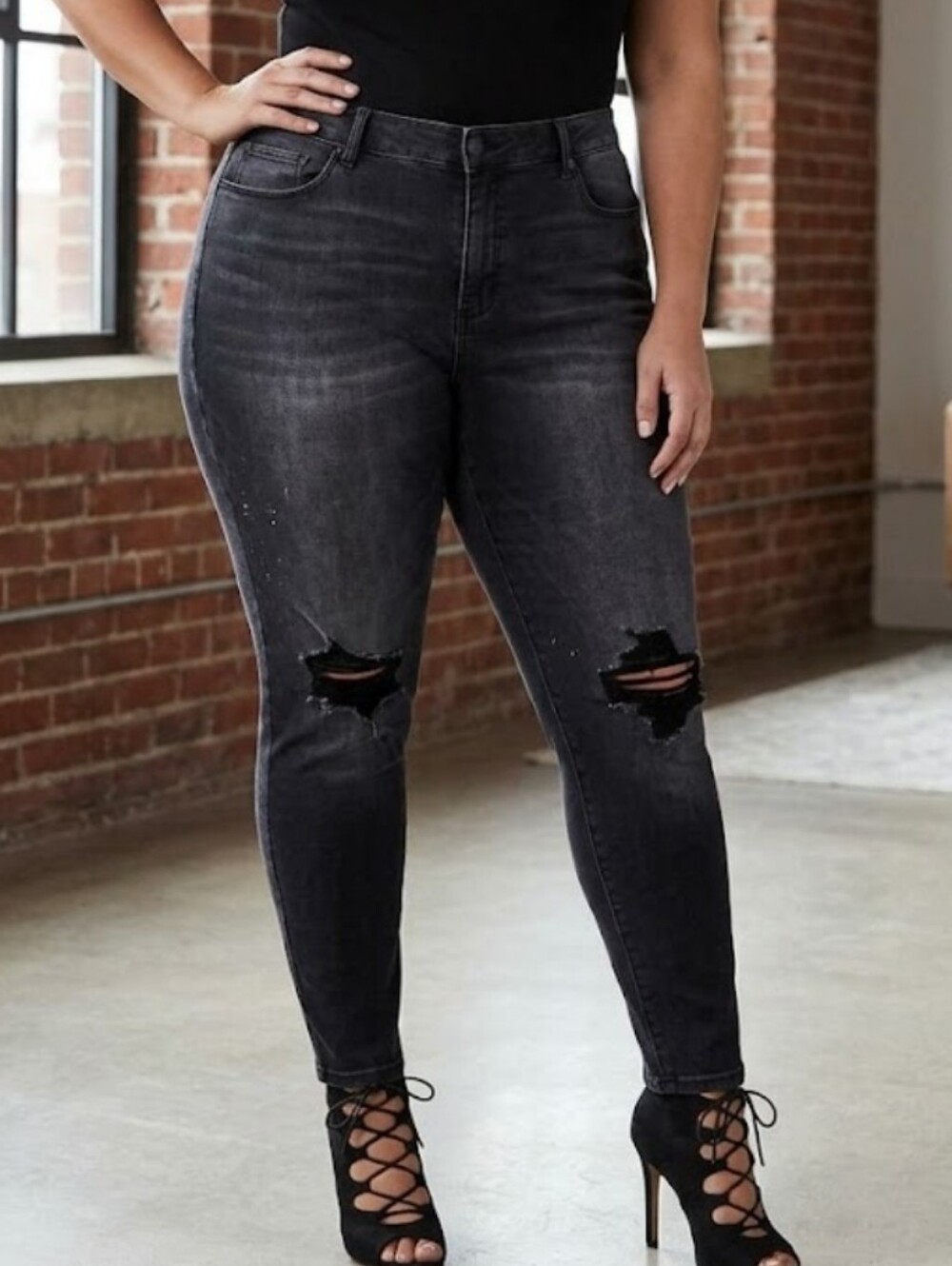 Plus Size 20 22 24 26 Women's New Good American Good Legs Black Jeans